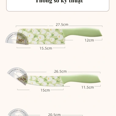 Dao kháng khuẩn họa tiết - bộ đa năng cắt rau, thái thịt, làm bếp, chỉ 40.000đ 2
