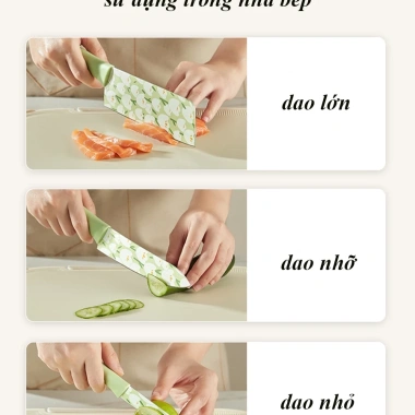 Dao kháng khuẩn họa tiết - bộ đa năng cắt rau, thái thịt, làm bếp, chỉ 40.000đ 5