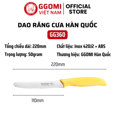 Dao răng cưa GGomi GG360 đa năng, phù hợp nhà bếp, du lịch dã ngoại - gọt trái cây, bánh mì 54.600 VND
