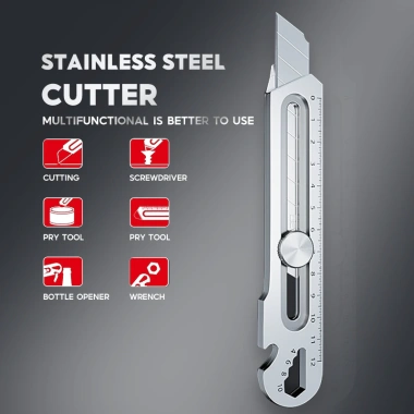 Dao rọc giấy đa năng 18mm Thép không gỉ inox Cắt dọc cắt ngang giá 70.000₫