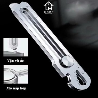 Dao Rọc Giấy Đa Năng Thép Không Rỉ 6 trong 1 - Thước Đo, Vặn Ốc, Vít, 15.200 VND 2