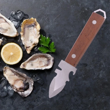 Dao tách mở hàu đa năng, khui nắp chai, cán gỗ sang trọng - Giá chỉ 45.000 VNĐ