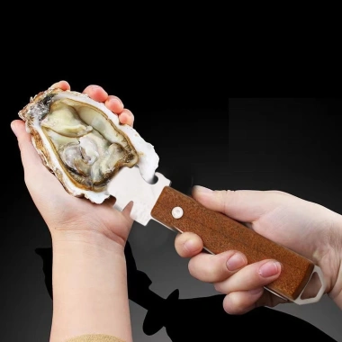 Dao tách mở hàu đa năng, khui nắp chai, cán gỗ sang trọng - Giá chỉ 45.000 VNĐ