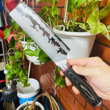 Dao Thái Nhật Cao Cấp Vân Sóng 31cm - Lưỡi 18cm Thép Không Rỉ Sắc Bén Giá 243.000đ