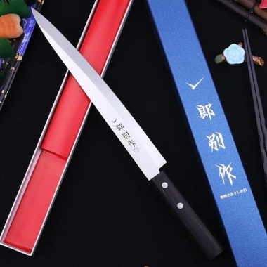 Dao Thái Sashimi cắt sushi mini kiểu Nhật - lưỡi sắc, cán gỗ đen, ưu đãi 209k