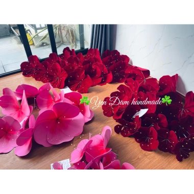 Đầu bông hoa đào nhung ánh kim 2 lớp cánh hottrend - Trang trí Tết siêu xinh, giá chỉ 160.000đ