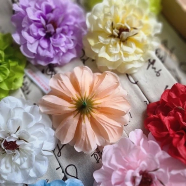 Đầu bông mẫu đơn lụa size đại 12cm - Trang trí giỏ quà Tết, giá ưu đãi 15.000 VND