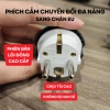 Đầu chuyển đổi phích cắm điện 3 chân sang 2 chân EU - Lõi đồng cao cấp, không gỉ, giá 19.600₫