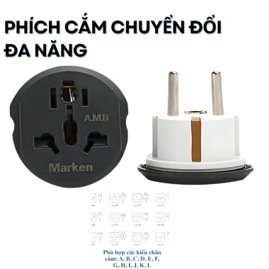 Đầu chuyển đổi phích cắm điện 3 chân sang 2 chân EU - Lõi đồng cao cấp, không gỉ, giá 19.600₫ 4