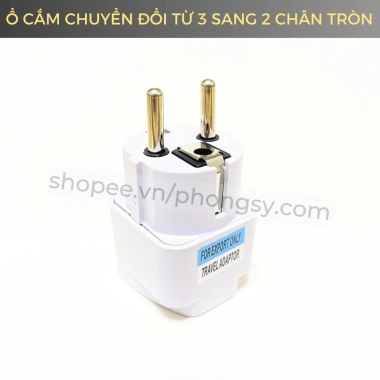 Đầu chuyển đổi phích cắm điện 3 chấu sang 2 chấu - Chân cắm châu Âu nhập khẩu, giá chỉ 52.000 VND 9