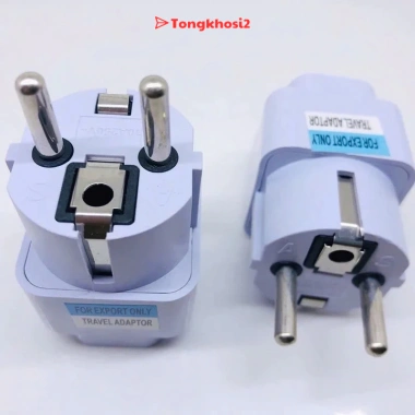 Đầu chuyển đổi phích cắm điện 3 chấu sang 2 chấu châu Âu - Tongkhosi2, giá chỉ 12.650 VND 2 Đầu chuyển đổi phích cắm điện 3 chấu sang 2 chấu châu Âu - Tongkhosi2, giá chỉ 12.650 VND 2