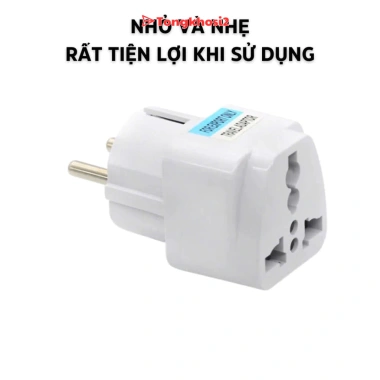 Đầu chuyển đổi phích cắm điện 3 chấu sang 2 chấu châu Âu - Tongkhosi2, giá chỉ 12.650 VND