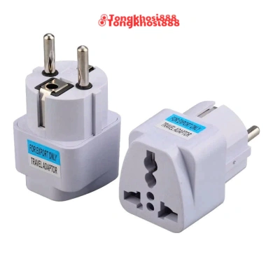 Đầu chuyển đổi phích cắm điện 3 chấu sang 2 chấu châu Âu - Tongkhosi888 5