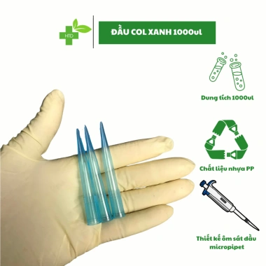 Đầu col xanh 1.000ul - Túi 500 cái, giá ưu đãi 63.700₫, chất lượng cao, dùng lâu
