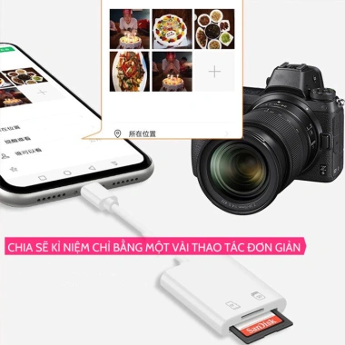 Đầu đọc thẻ nhớ SD TF cho điện thoại, tương thích iPhone và các thiết bị Apple, giá ưu đãi 79.000₫ 4