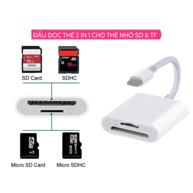Đầu đọc thẻ nhớ SD TF cho điện thoại, tương thích iPhone và các thiết bị Apple, giá ưu đãi 79.000₫ 5