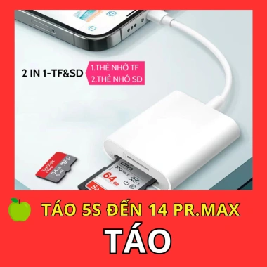 Đầu đọc thẻ nhớ SD TF cho điện thoại, tương thích iPhone và các thiết bị Apple, giá ưu đãi 79.000₫ 8