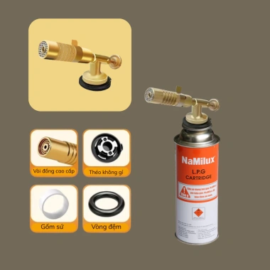 Đầu khò gas mini đồng chịu nhiệt 1.200°C – Gắn bình tiện lợi, đa năng cho bếp, hàn và mồi than BBQ, giá ưu đãi 48k 4