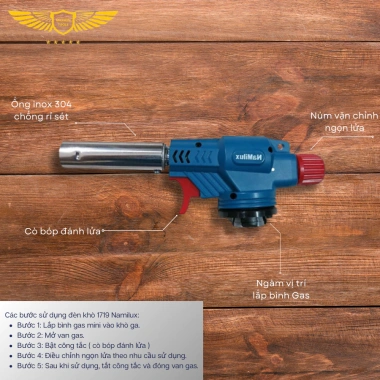 Đầu khò gas mini Namilux TS1.719RN - Công suất cao, an toàn, tiện dụng, giảm 23% 4