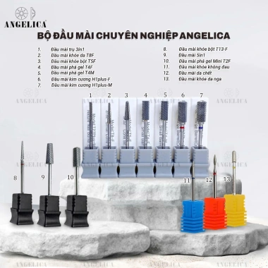 Đầu Mài ANGELICA Chất Liệu Kim Loại An Toàn - Nhặt Da, Mài Da, Mài Khoé, Phá Gel Bột, Giá 99.999 VND 2