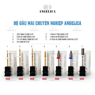Đầu Mài ANGELICA Chất Liệu Kim Loại An Toàn - Nhặt Da, Mài Da, Mài Khoé, Phá Gel Bột, Giá 99.999 VND 3