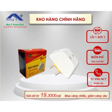 Đầu nối 1 ra 3 đa năng 2.200W – Ổ chia điện thông minh SUNNY XT, giá siêu rẻ 26.700₫