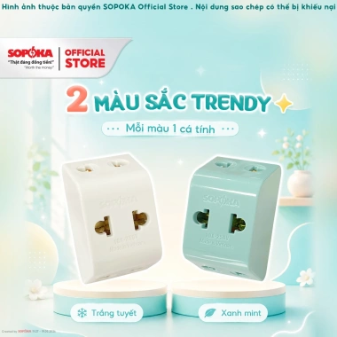 Đầu Nối Chia Điện 3 Cửa SOPOKA P11 Chống Tuột 2.200W Bảo Hành 2 Năm 42.000 7 Đầu Nối Chia Điện 3 Cửa SOPOKA P11 Chống Tuột 2.200W Bảo Hành 2 Năm 42.000 7