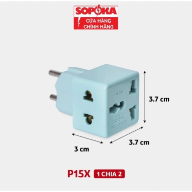 Đầu nối chia điện đa năng 2 cửa SOPOKA 2.200W - Ổ cắm 3 chấu, chuyển 3 chân ra 2, giá chỉ 19.000đ