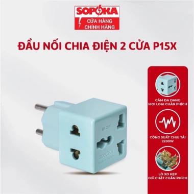 Đầu Nối Chia Điện SOPOKA 2 Cửa Ra - Phích Đa Năng 3 Chân, Giá chỉ 35.000đ