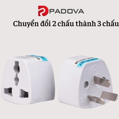 Đầu Nối Ổ Chuyển Đổi Phích Cắm 2 Chân Sang 3 Chân Tiện Lợi PADOVA 1.083 Giá 18.000 VND