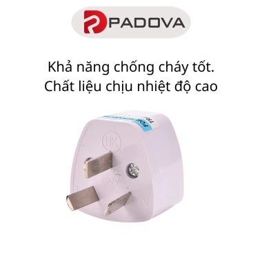 Đầu Nối Ổ Chuyển Đổi Phích Cắm 2 Chân Sang 3 Chân Tiện Lợi PADOVA 1.083 Giá 18.000 VND 2