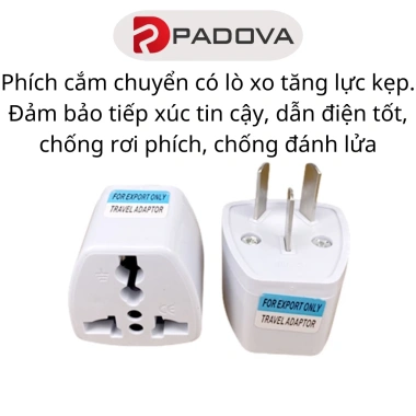 Đầu Nối Ổ Chuyển Đổi Phích Cắm 2 Chân Sang 3 Chân Tiện Lợi PADOVA 1.083 Giá 18.000 VND 3