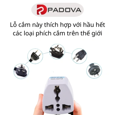 Đầu Nối Ổ Chuyển Đổi Phích Cắm 2 Chân Sang 3 Chân Tiện Lợi PADOVA 1.083 Giá 18.000 VND 4