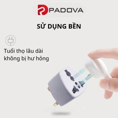 Đầu Nối Ổ Chuyển Đổi Phích Cắm 2 Chân Sang 3 Chân Tiện Lợi PADOVA 1.083 Giá 18.000 VND 5