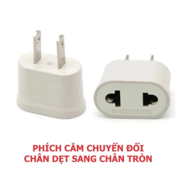 Đầu Phích Cắm Chuyển Đổi Chân Dẹt Sang Tròn - Nhỏ Gọn, Tiện Dụng, Giá 19.000đ 8 Đầu Phích Cắm Chuyển Đổi Chân Dẹt Sang Tròn - Nhỏ Gọn, Tiện Dụng, Giá 19.000đ 8