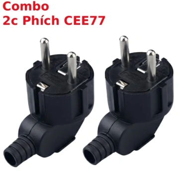 Đầu phích cắm nguồn EU CEE 7/7 Schuko 2 chân 250V-16A cho UPS, PC - Đen, 18.500₫ 10