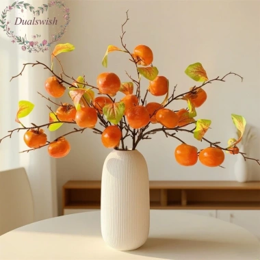 Đầu Trái Cây Nhân Tạo Mini Hoa Hồng - Trang Trí Bàn Tiệc, Phòng Khách, Ngày Lễ, Màu Xanh Tươi