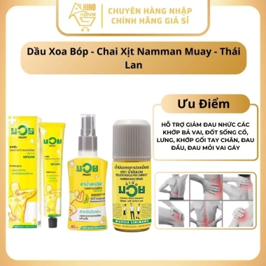 Dầu Xoa Bóp Namman Muay Thái Lan - Chai Xịt Hinohouse Giảm Đau Nhức, 99.000₫