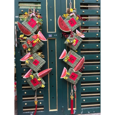 Dây bánh chưng dưa hấu 1.5m - phụ kiện decor Tết 2.026, giá 280.000 VNĐ