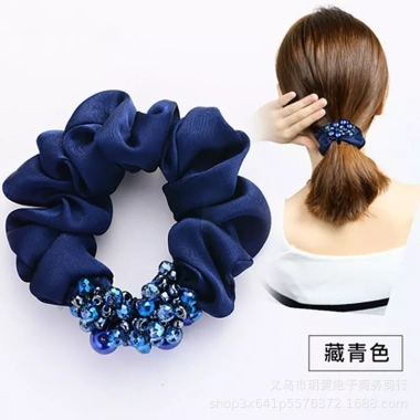 Dây Buộc Đầu Hàn Quốc Dày Đàn Hồi Bền, Kim Cương Ngọc Trai, Lưới Tóc Đỏ - 35.640đ