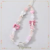 Dây buộc điện thoại Vignette màu hồng rỗng đính cườm trong suốt - COD, chỉ 19.800đ 5