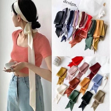 Dây buộc tóc Hàn Quốc 200cm mỏng hẹp, màu trơn dễ phối cho nữ - Giá chỉ 22.814 VND