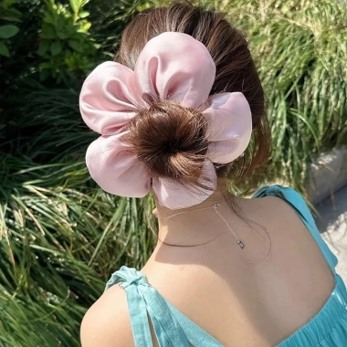 Dây buộc tóc hoa lớn NOVSET Scrunchies Bó tóc hình bông hoa size to - Giá chỉ 30.800đ 7