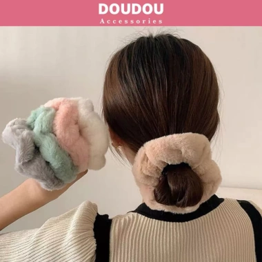 Dây buộc tóc Scrunchies Doudou vải bông mềm, phong cách Hàn Quốc - 10.900₫