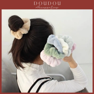 Dây buộc tóc Scrunchies Doudou vải bông mềm, phong cách Hàn Quốc - 10.900₫