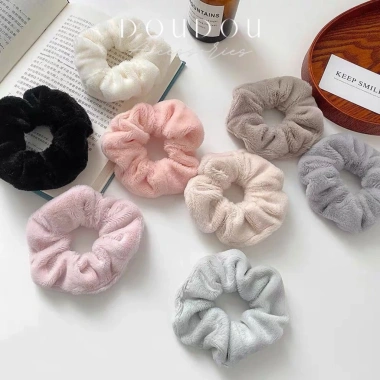 Dây buộc tóc Scrunchies Doudou vải bông mềm, phong cách Hàn Quốc - 10.900₫