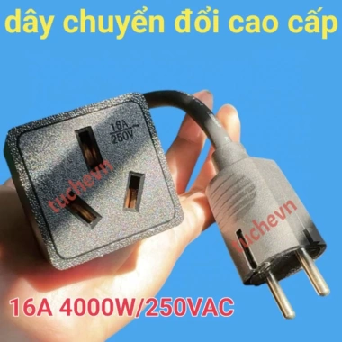 Dây cắm chuyển đổi 3 chân dẹt chéo sang tròn 16A 250V Giá 129.000 VND, giảm 18% 8
