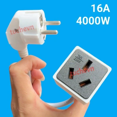 Dây cắm chuyển đổi 3 chân dẹt chéo sang tròn 16A 250V Giá 129.000 VND, giảm 18% 9