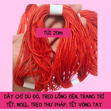 Dây Chỉ Dù Đỏ Dày 1 Ly - Treo Lồng Đèn Trang Trí Phòng Tết Giá 15.900 VND