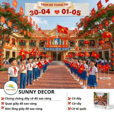 Dây chong chóng cờ đỏ sao vàng - Dây cờ ngôi sao Tổ quốc Decor Tết 2.026 Giá 60k 6